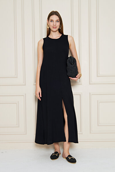 NEW LAVİVA Women's Sleeveless Slit Detailed Aerobin Dress 700-3760