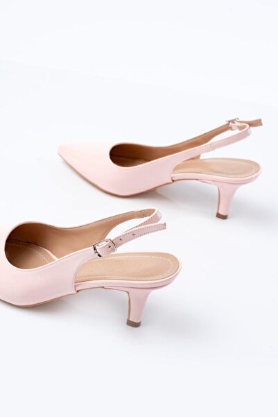 Mida Shoes ST-1152 Pembe Rugan Günlük 7 cm Topuklu Kadın Ayakkabı
