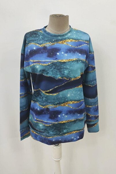 Mossta Bluză modală cu decolteu rotund - Albastru