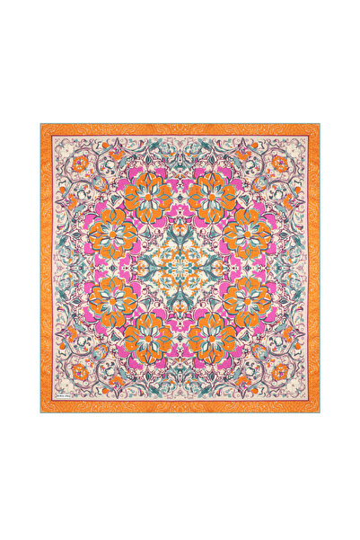 Bursa İpek Μεταξωτό μαντήλι με πορτοκαλί σχέδιο