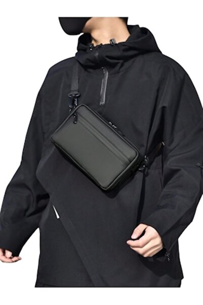 The Casius. Unisex Hand Sling Bag, Black, 22 x 4 x 14 cm