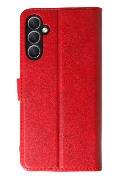 NewFace Zeroshop Samsung Galaxy A24 4g Case Trend S Plus Flip Cover Case - Red