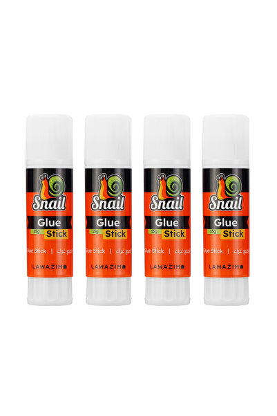 Lawazim مجموعة غراء الحلزون - عبوة من 4 قطع، 15 جرام، لاصق شفاف سريع الجفاف و...