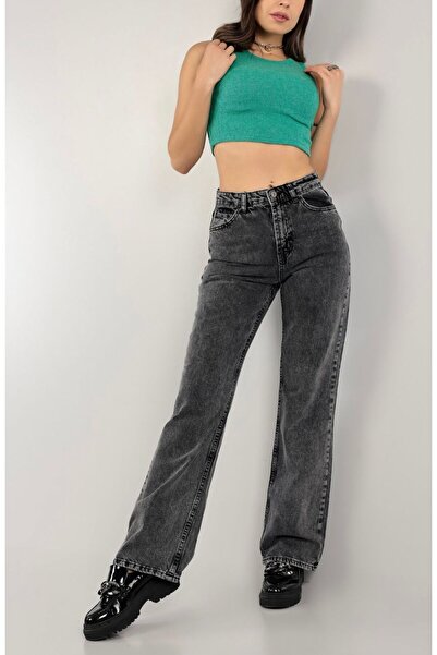 OurStyles Women's High-Waist Palazzo Jeans (2026)^^^^Relaxed Fit Stretch Deni...