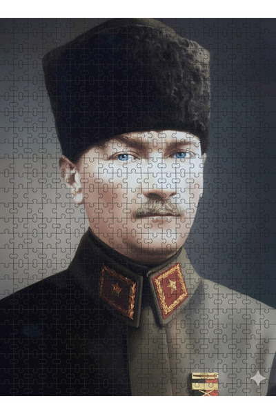 begovart Gazi Mustafa Kemal Atatürk Kalpaklı Portresi Görseli 120 Parça Ahşap ( Mdf) Puzzle Yapboz