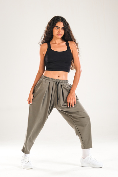COCOPELLI Green Pleated Jogger Pants