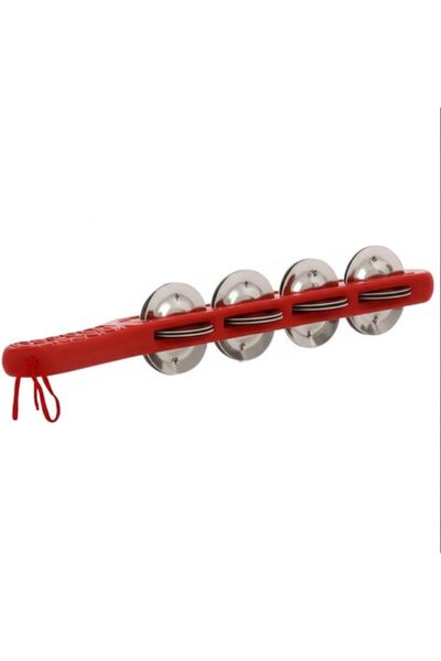 MegArya Bell Rhythm Clapper Percussion Jingle Stick – Durable Red Plastic Handheld Instrument
