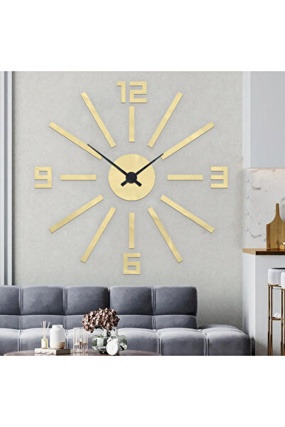 4gdran ساعة جدارية مميزة من الاكريلك الذهبي الامع