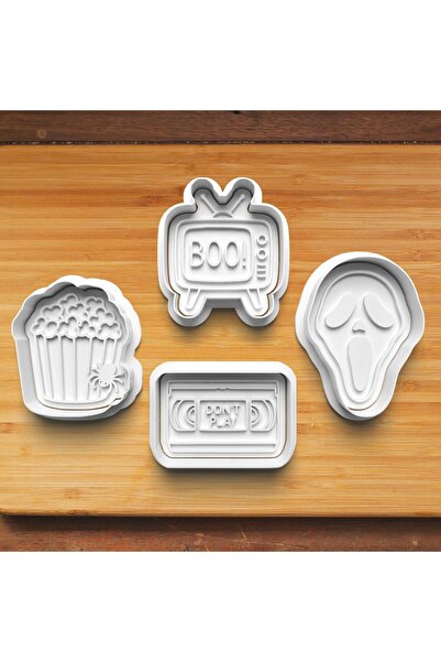 Hobist Halloween 2025 Tv Night Set of 4 Cookie and Candy Dough Molds