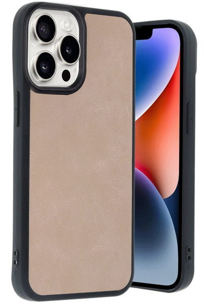 NewFace غطاء جلدي لهاتف آيفون 14 برو ماكس من دي إس-ديرين - لون بودرة