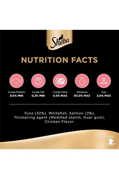 SHEBA Flaked Tuna Topped with Salmon Cat Food - 5+1 Pack (85g x 6)