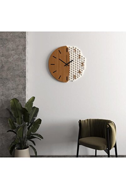 4gdran Simple Modern Geometric Honeycomb Wooden Wall Clock