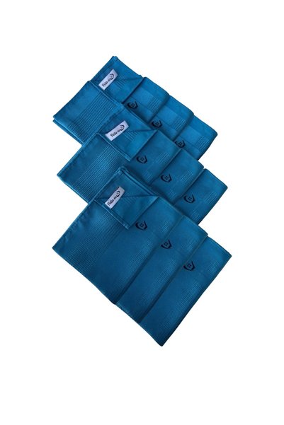 PELLA-EU Microfiber Glass Cloth General Cleaning Cloth Kitchen Bathroom Surface 9 Pieces Blue 40X60Cm