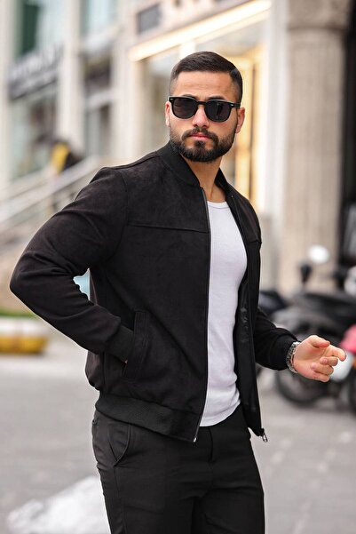 BASEL.CO Трендова чоловіча замшева куртка-бомбер Slim - стильна, зручна та сучасна