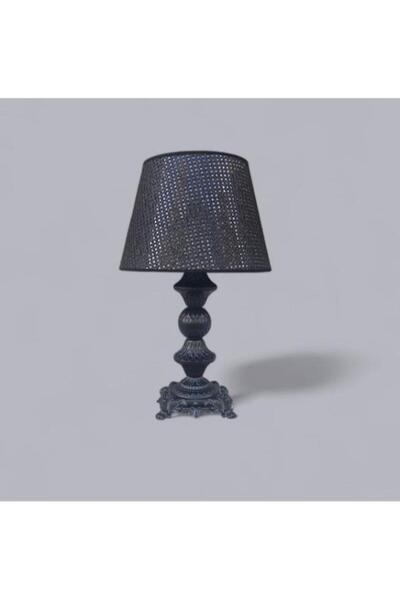 DEDE Lamp Base Black Static Painted Black with Rattan Hat