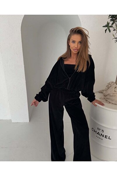 floral fashıon Női tréningruha szett 3 részes francia bársony szövetből