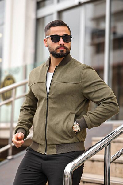 BASEL.CO Ανδρικό σακάκι Trend Suede Bomber Slim - Κομψό, άνετο και μοντέρνο στυλ