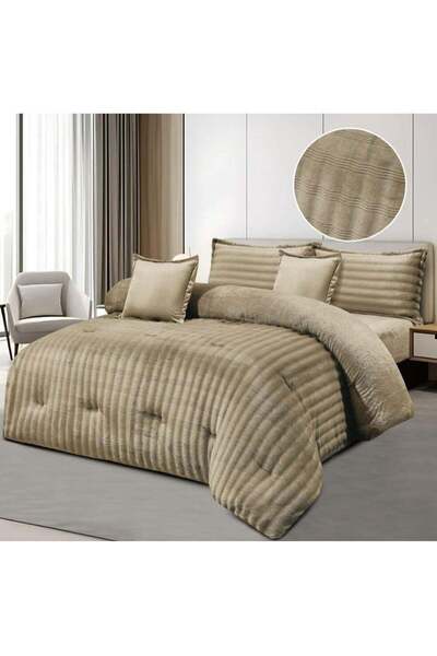 HOMEVEO Winter comforter set for two people made of soft materials such as polyester, 6 pieces, size 230 x 2