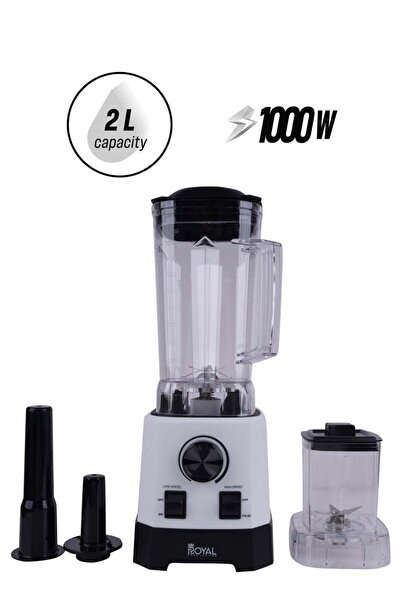 Royal Electric Countertop Commercial Blender 1000 Watts 2 Liters, White/Black