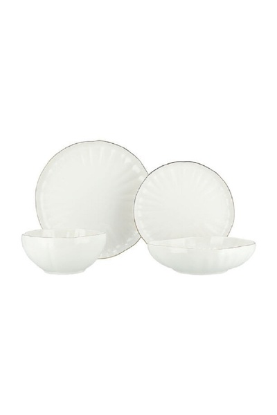 LA MESA White/gold porcelain 16pcs dinner set