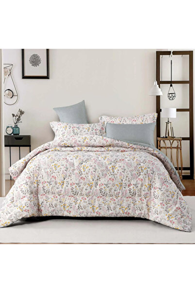 Alhabib bedding Nova Summer Double Bedspread White Tiffany Floral Print 6 Pieces