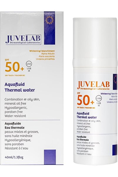 JUVELAB واقي شمسي مبيض بعامل حماية من الشمس 50+ للوجه والجسم 40 مل