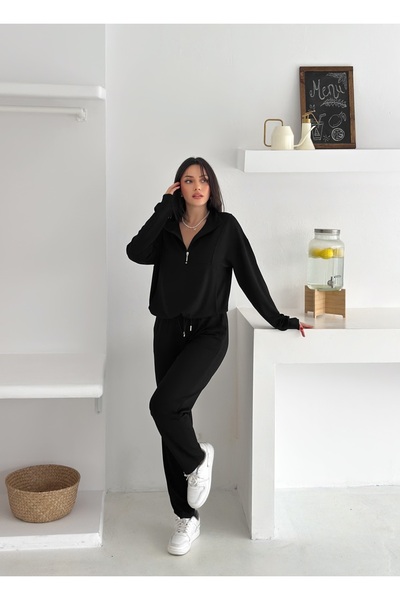 winmoda SET DE TRENING CU GULER STAND-UP, TĂLĂ MODAL CU BUCĂȚI - WM2561 -