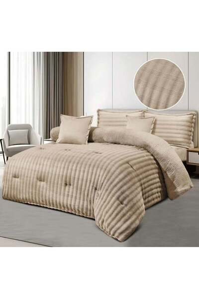 HOMEVEO Winter comforter set for two people made of soft materials such as polyester, 6 pieces, size 230 x 2