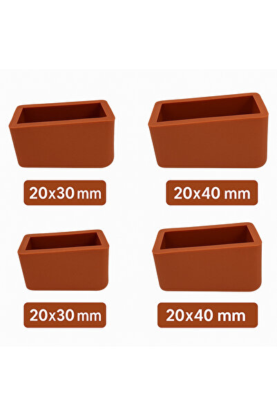 ASVERA Safir Serisi – Merdiven Ayak Takozu Takımı | 20x30 & 20x40 mm Kaydırmaz Plastik (1 Takım)