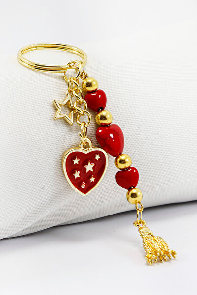 biuti سلسلة مفاتيح على شكل قلب من الزجاج المصنوع يدويًا، زينة جديدة للحقائب