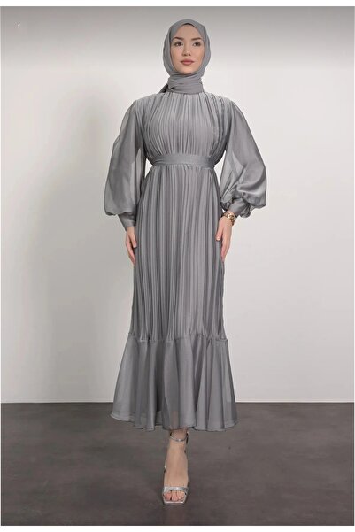 Marka Pleated janjan chiffon dress