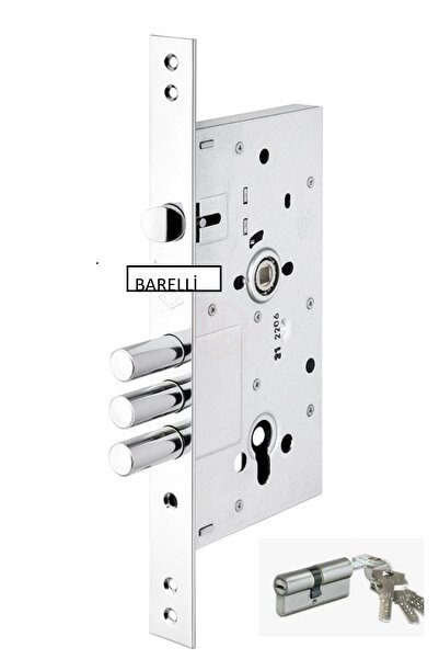Hesaplı Hırdavat Tursan Barelli Monoblok Çelik Kapi Kilidi Alt 307MB 60 mm Nikel