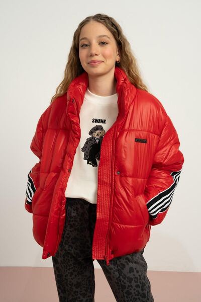 HAUSEkids 9-15 Yaş Northlight Premium Kız Çocuk Dolgulu Mont-Kırmızı