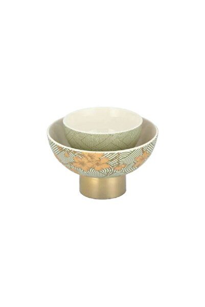 Dallaty green porcelain date bowls set 2 pcs