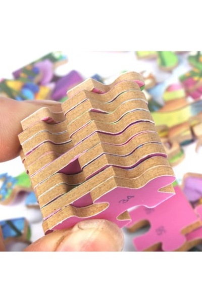 Dali Puzzle din lemn Scufița Roșie, 60 de piese, multicolor, 22,5x13,5 cm, cutie metalică