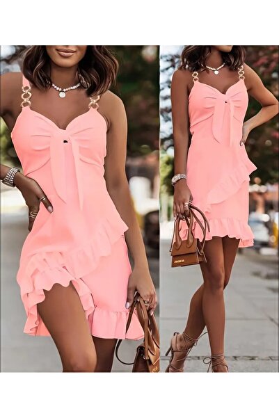 ARDSU Mini Ruffle Strap Mini Dress