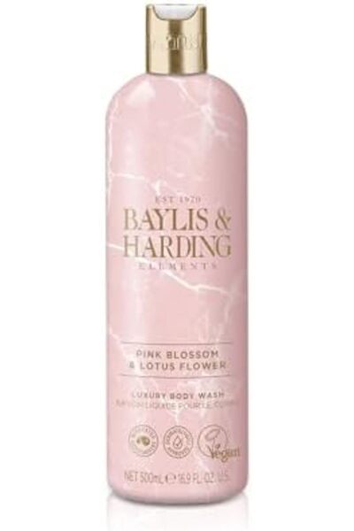 Baylis & Harding Elements Pink Blossom & Lotus Flower Body Wash, 500 ml | Vegan | Floral, Fruity & C