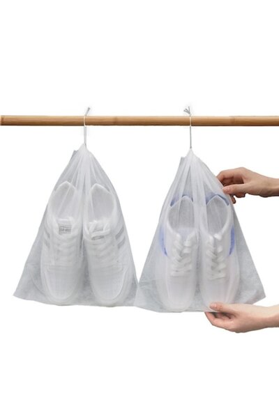 dalip Set 50 Storage Bags for Footwear, 38x30cm, White-Semi Transparent