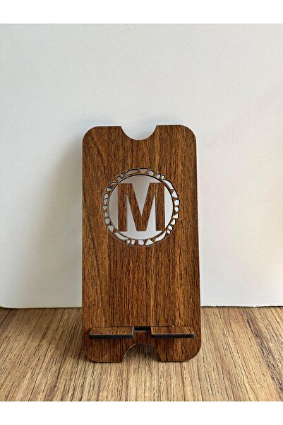 softclass Masa Üstü ''M'' HARFLİ Özel Harf Ahşap Telefon Tutucu Aparatı 17cm ...