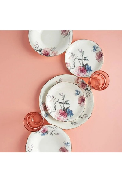 LA MESA multicolor porcelain 18 pc dinner set