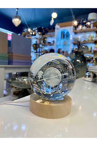 ÇIRPAN EV DÜNYA CAM IŞIKLI DEKORATİF KÜRE 8CM