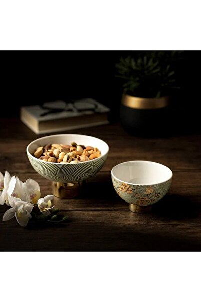 Dallaty green porcelain date bowls set 2 pcs