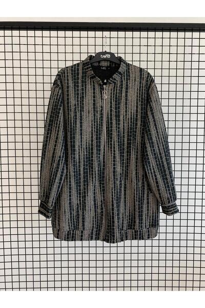 Armine TREND New Season Hakim Collar Patterned Cardigan with Pockets
