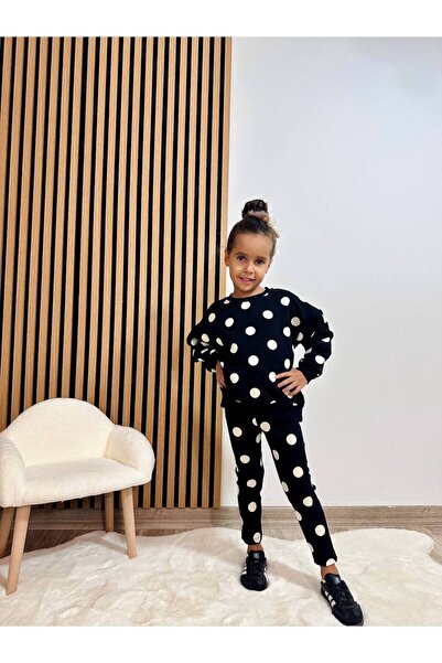 Alvadonna Polka Dots Girl's Bottom and Top Leggings Set