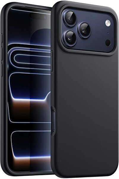 CaseHub Apple iPhone 17 Pro Max Kılıf İçi Kadife Kamera ve Ekran Yükseltili Lansman Silikon Kapak Siyah