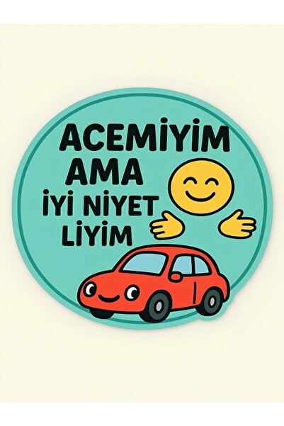 PRİME Concept ACEMİ SÜRÜCÜ ARABA ÇIKARTMA 15 X 15 CM (STİCKER)