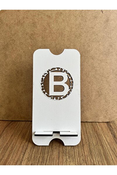 softclass Masa Üstü ''B'' HARFLİ Özel Harf Ahşap Telefon Tutucu Aparatı 17cm ...