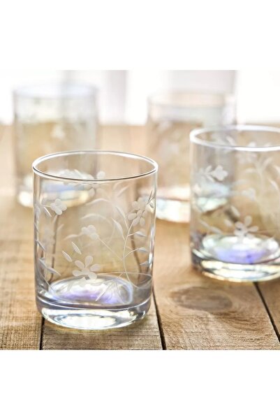 Generic Plum Flora 6-Piece Glass Set - 380 ml