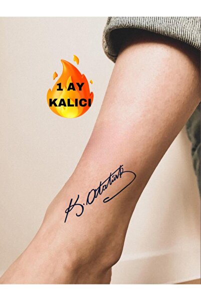 Mecit Tuhafiye 1 AY KALICI ATATÜRK İMZA KOL BİLEK VUCUT İÇİN GEÇİCİ DÖVME