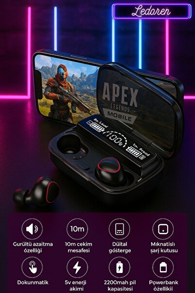 L'eDoren M10 Kablosuz Bluetooth Kulaklık | HD Ses, Uzun Pil, Gürültü Engellem...